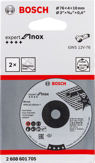 Expert for INOX 2 pcs x 76 x 4 x 10mm grinding disc (76 / 4)