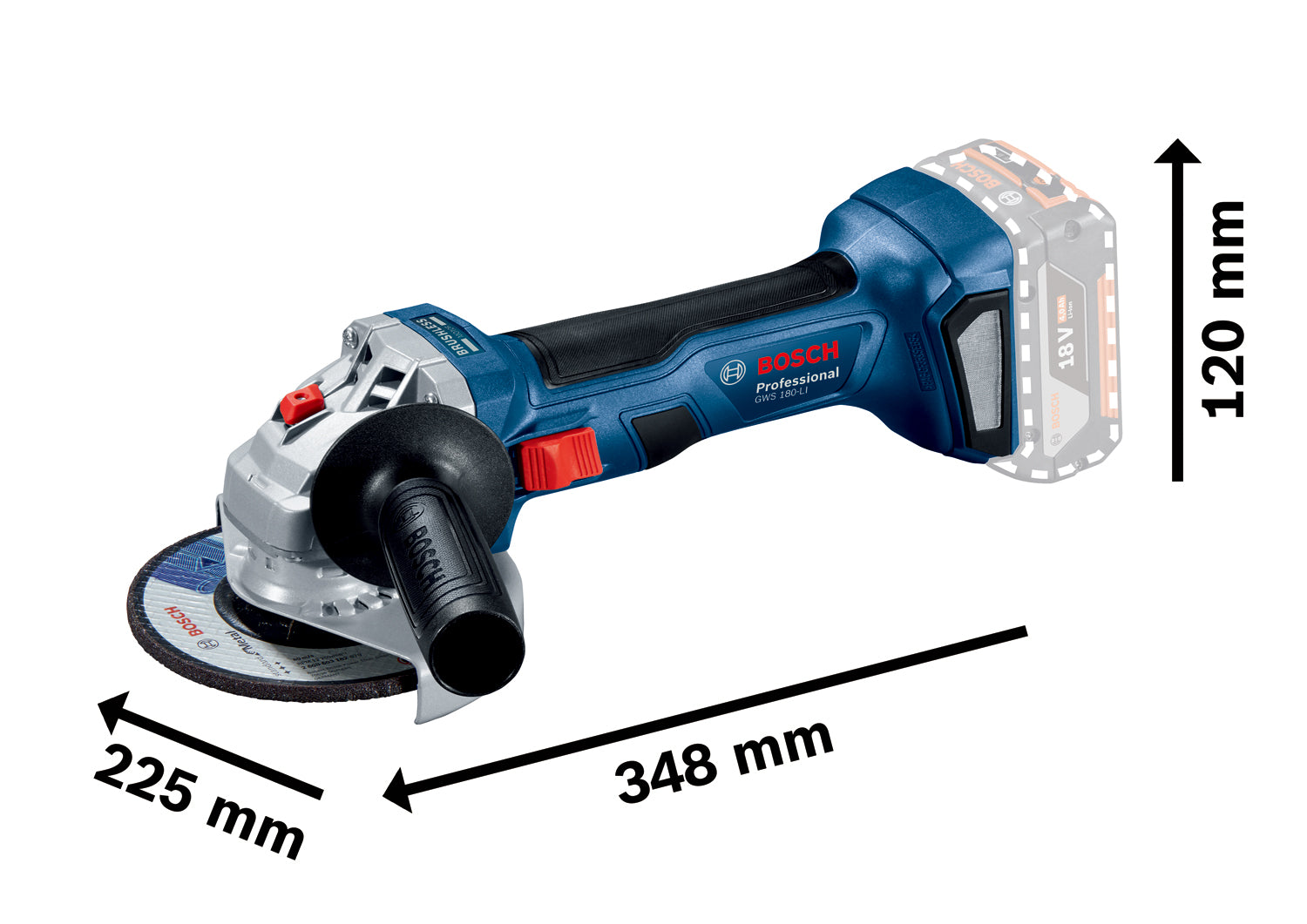 Cordless Angle Grinder GWS 180-LI